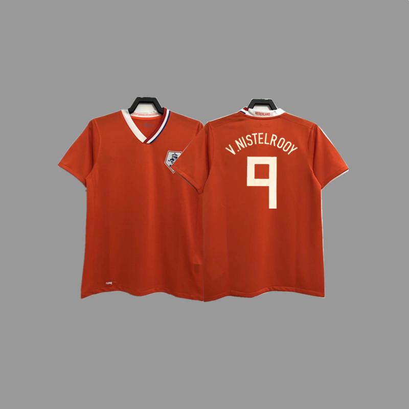 Retro jersey, football jersey, classic nostalgic replica Thai jersey, game training jersey, short-sleeved sportswear.