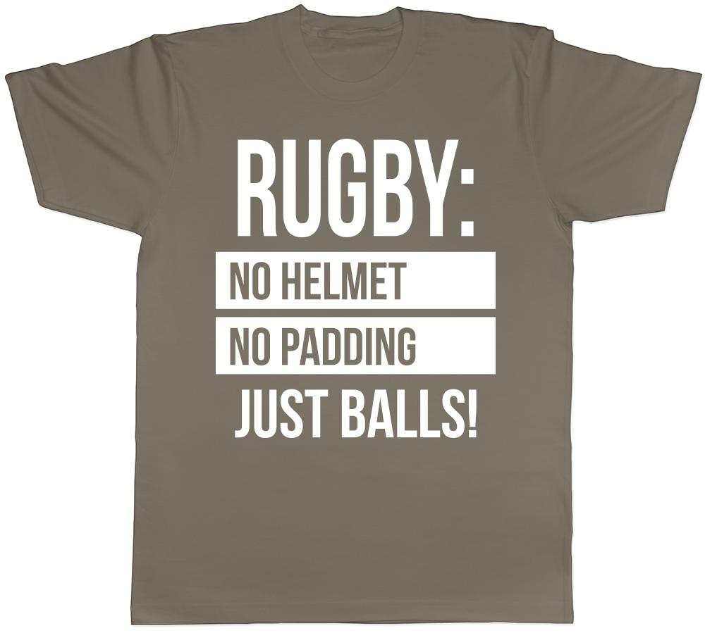 Rugby No Helmet No Padding Just Balls Unisexs Unisexs Ladies TShirt Tee