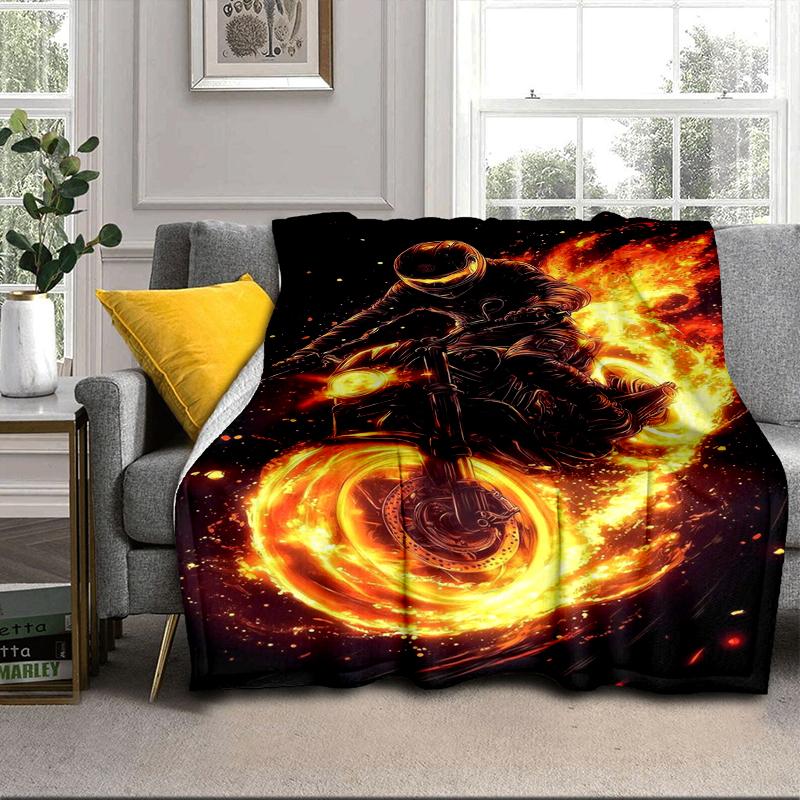 Motocross Rider In Action Blanket Flannel Blanket for Bed, Sofa, Camping, Hiking, Picnic Essentials, Gift for Family Fan Gifts