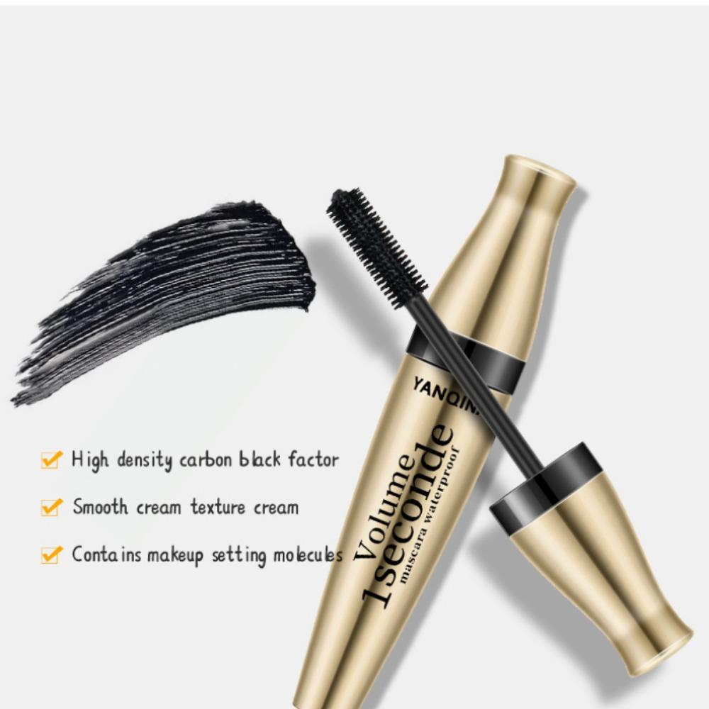 YANQINA Golden Tube Mascara Waterproof Fiber Long Without Smudge Three -effect One 3D Mascara Silicon Head
