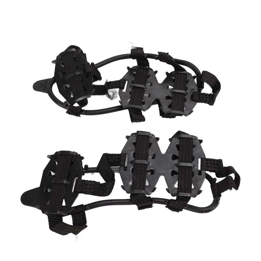 1 Pair 24 Teeth Climbing Crampons Stainless Steel Antiskid Outdoor Snow Ice Shoe Covers
