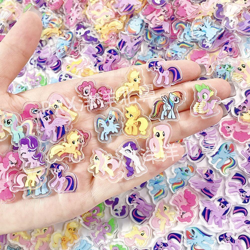 2cm 50/100pcs My Little Pony single-layer acrylic pieces DIY planner phone case photo frame hair clip accessories anime cartoon 6