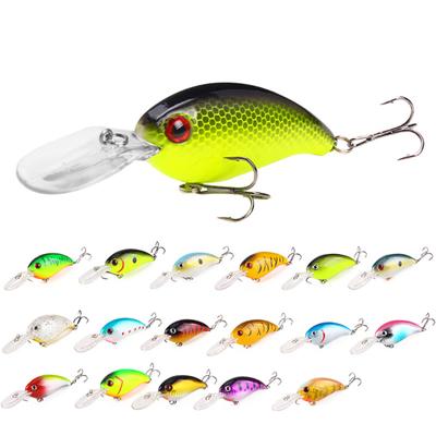 1 adet krank 3D gözler balıkçılık cazibesi sert yem bas Crankbait keskin balık oltası takımı