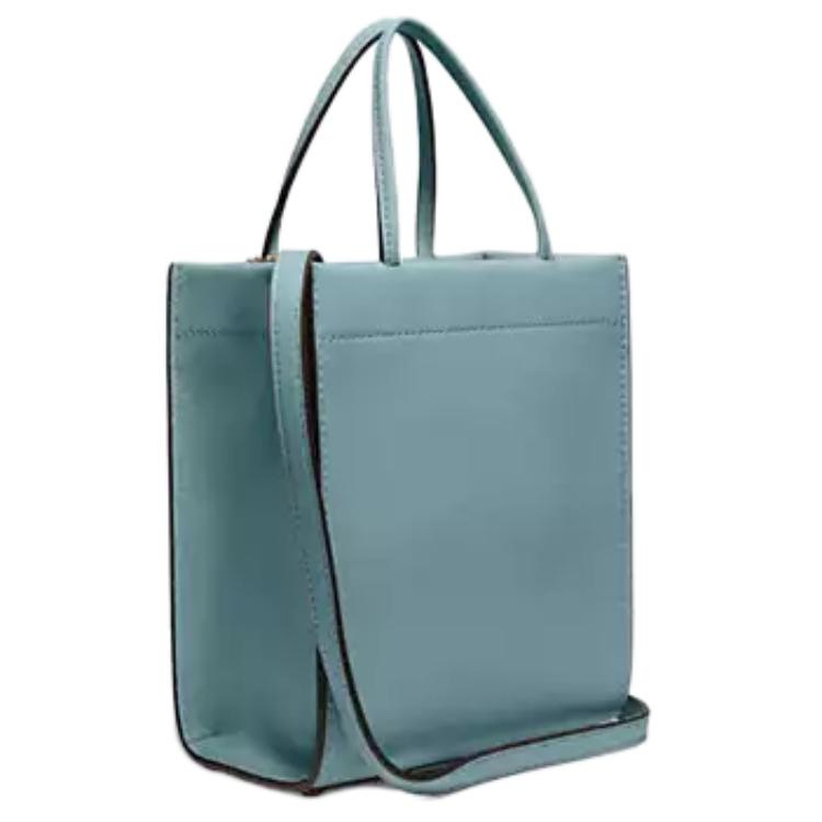 Coach Cashin 14 Leather Tote Bag Women Tote Mist-Blue Solid-Color Morandi-Color C4828-B4SG