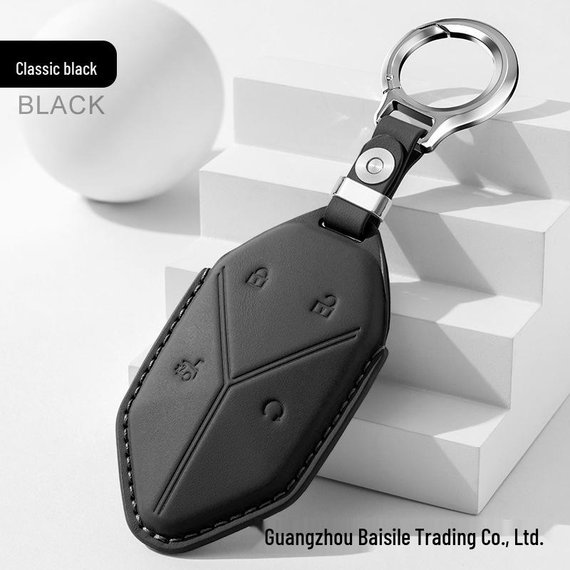 BYD Leopard Titanium 7 Car Key Cover: Premium Cowhide Shell for Men & Women