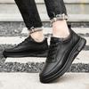 Shoes Autumn New Thick-soled Lightweight Outdoor Sports Shoes Light Luxury Leather Lace-up Casual Shoes