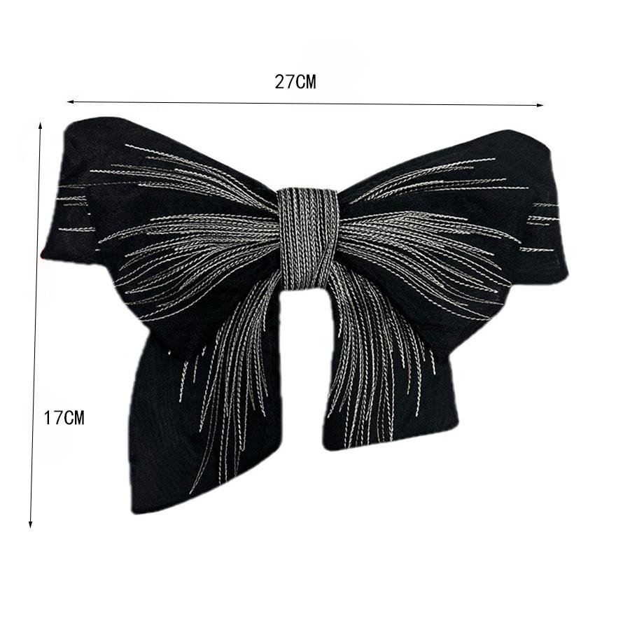 1Pc Big White Black Bow Patch Handmade Repair For Clothes Accessories 29*24cm