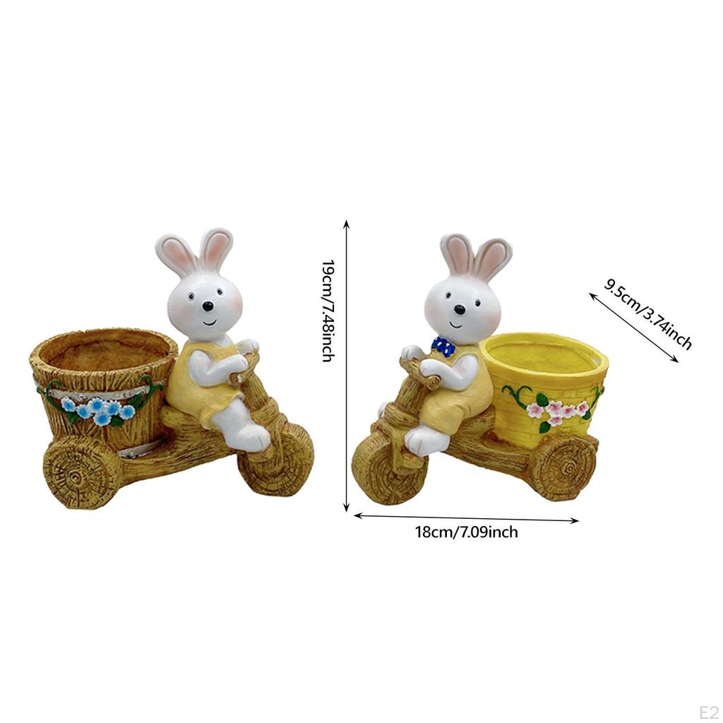 2 Stück Kaninchen Blumentopf Pflanze Cartoon Geschenk Skulptur Vase Make-up Pinsel Behälter