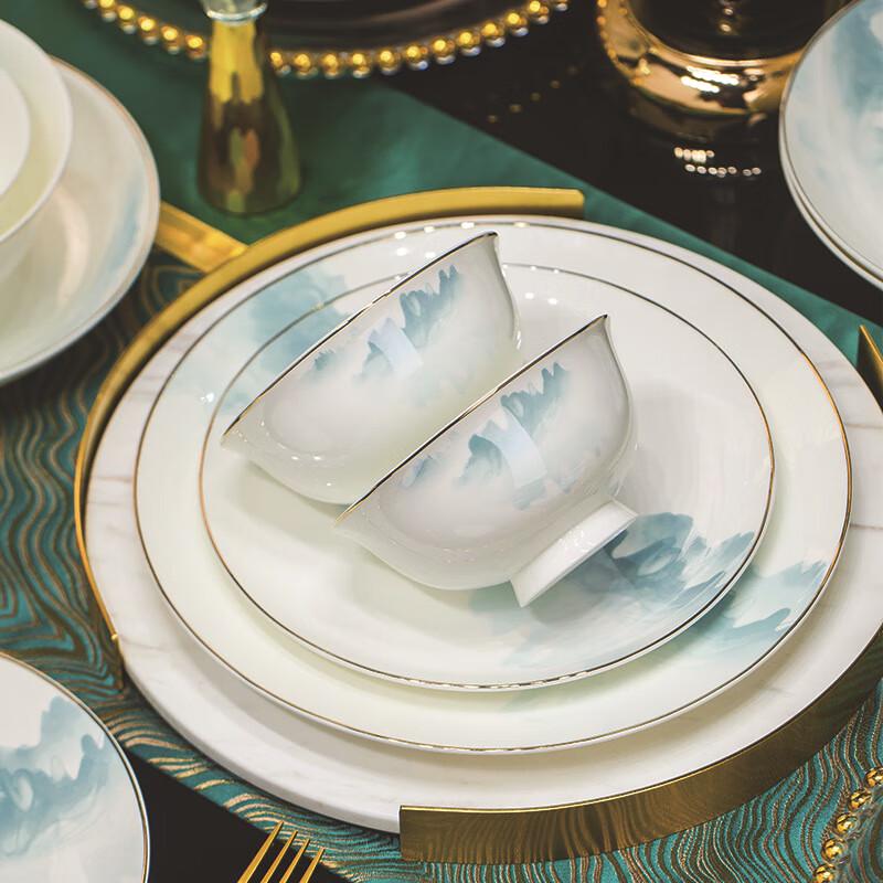 LISM Light Luxury Chinese Ceramic Dinnerware Set