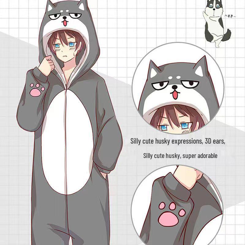 Autumn & Winter Anime Nezha Ao Bing & Genshin Zhongli Dragon Flannel Jumpsuit for Men & Women