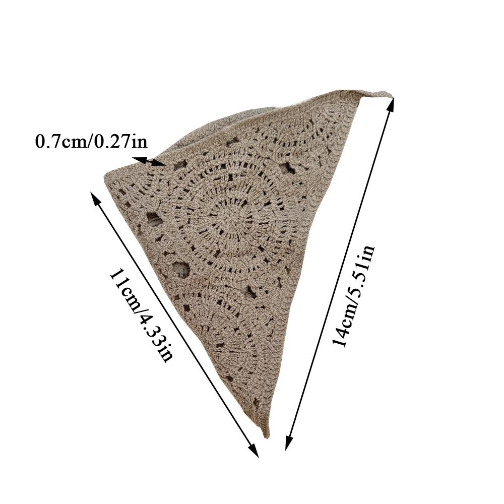 Handmade Crochet Hair Scarf Knitting Half Skirt Butt Curtain Hollow Out Triangle Headscarf Tied DIY Elegant Hair Accessories