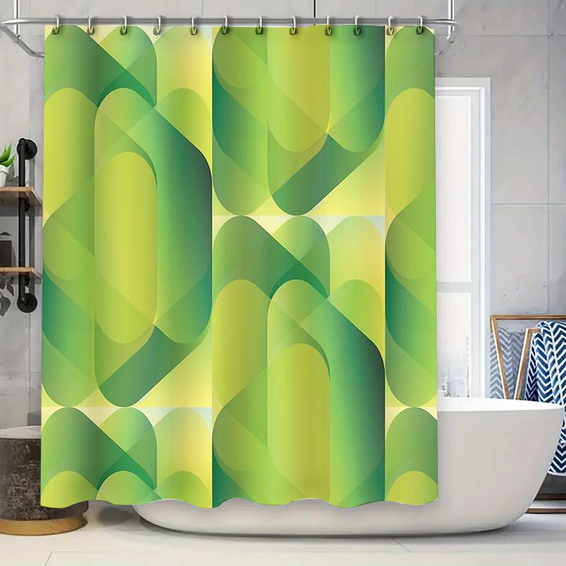 

Modern Abstract Shower Curtain Nature Green Trees Forest Bathroom Decor Waterproof Fabric Liner Artistic Backdrop Home Textile W60H190(CM)-1 Pcs