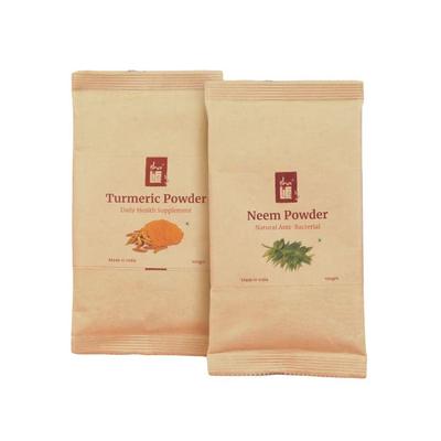 A Set of Ground Neem and Turmeric (2 X 100 G), Neem & Turmeric Powder Set, Isha Life