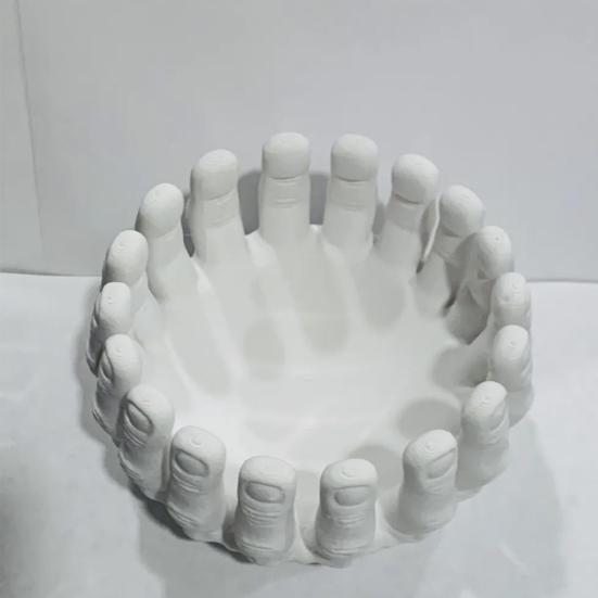 Gothic Halloween Skeleton Hands Candy Bowl Stand Lightweight Compact Storage Container