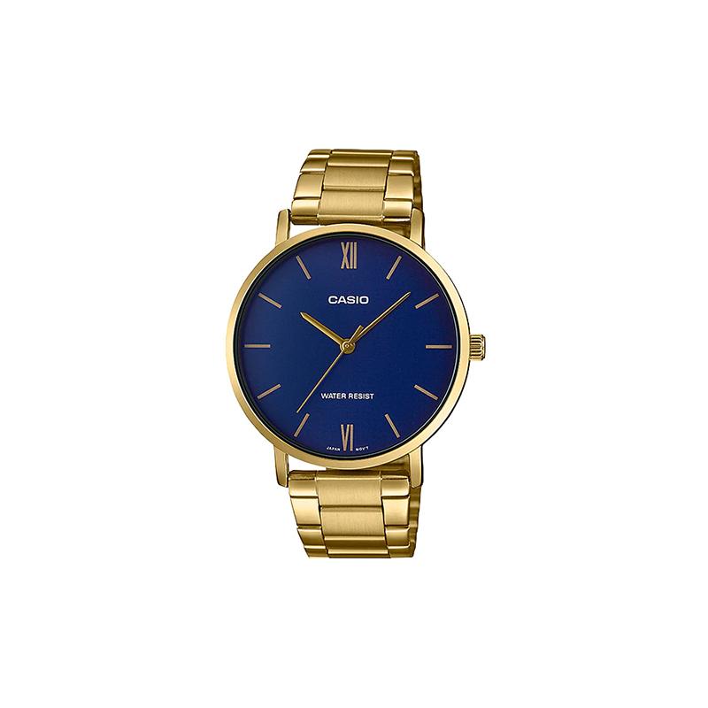 

Casio STANDARD series simple fashion trend business casual classic pointer Roman scale blue large dial waterproof quartz movement MTP-VT01G-2B синий