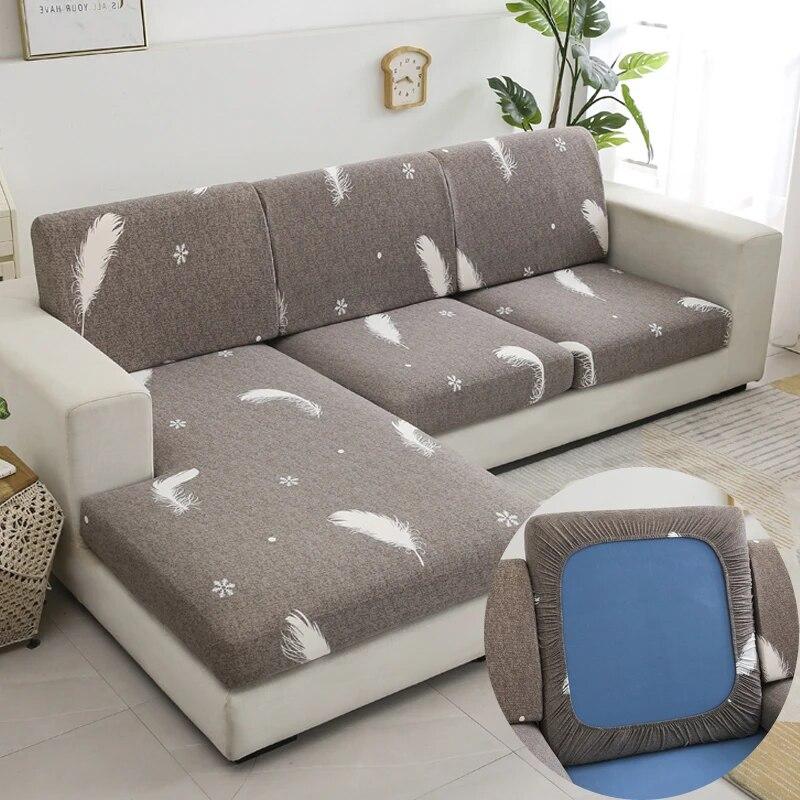 New Floral Printed Stretch Sofa Seat Cushion Cover Backrest Cover Protector for Couch Sofa Cover L Shape Chaselong Slipcovers