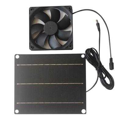 1 Set 6W Solar Charging Board 120mm Fan with 3.0M Cable Length for Pet Chicken Coop Ventilation Solar Panel Plate