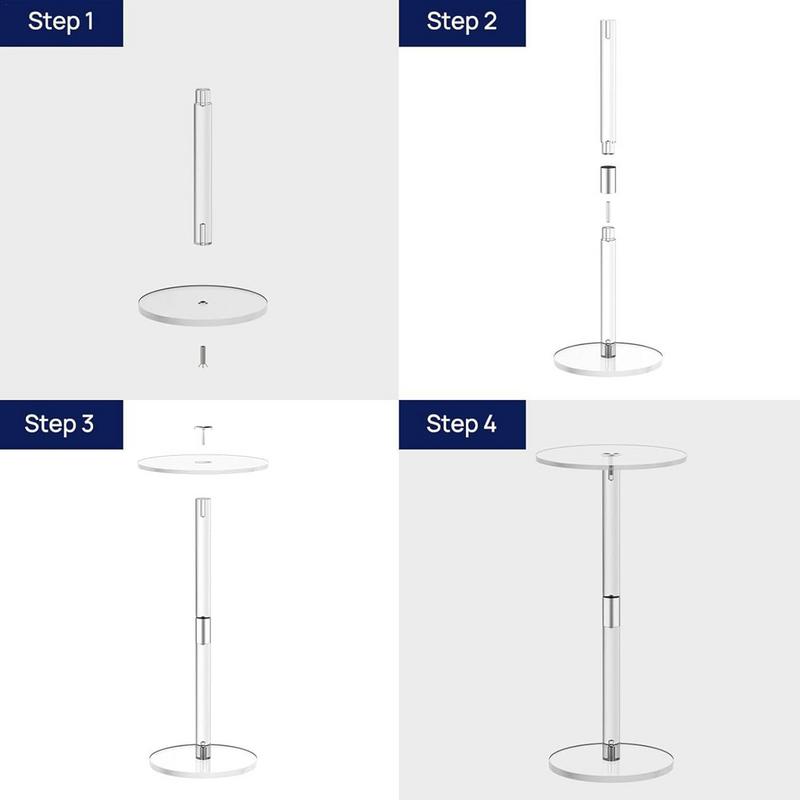 Drink Side Table Clear Small Round End Table for Phones Food Snack and Drink Modern Transparent Acrylic Side Table for Living