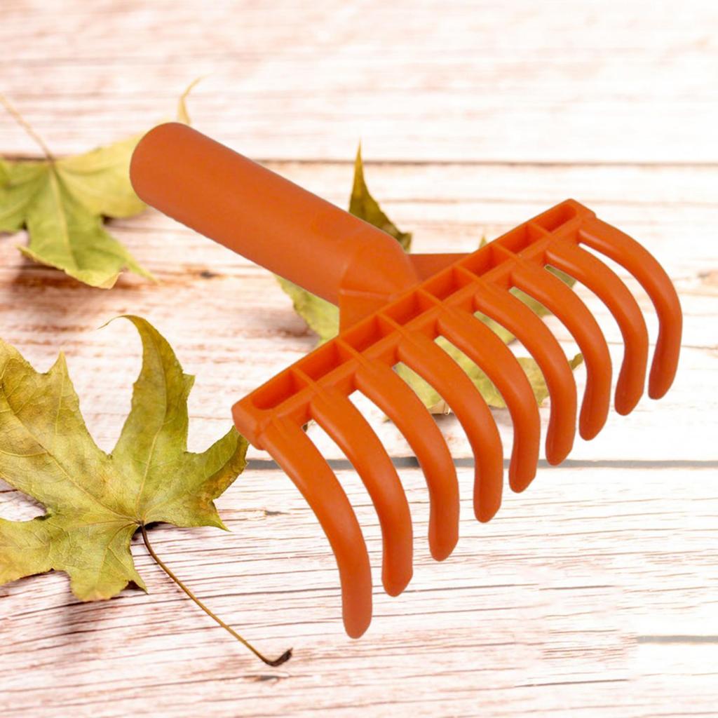 Small Yard Leaf Rake Lightweight 9 Tines Garden Rake Ergonomic Rake for Lawn