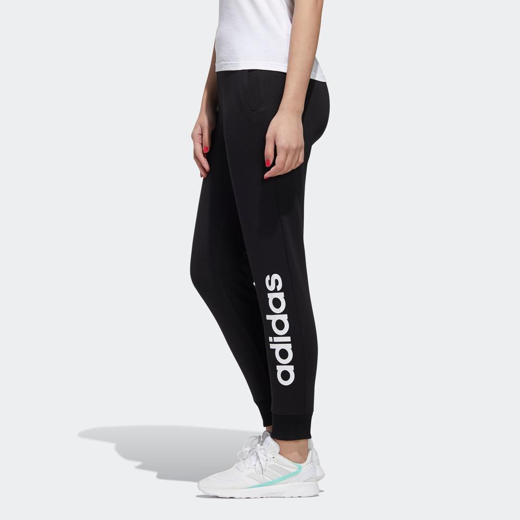 (WMNS) adidas Neo Essential Logo Pants Asia Sizing 'Black White' Women's GJ7917