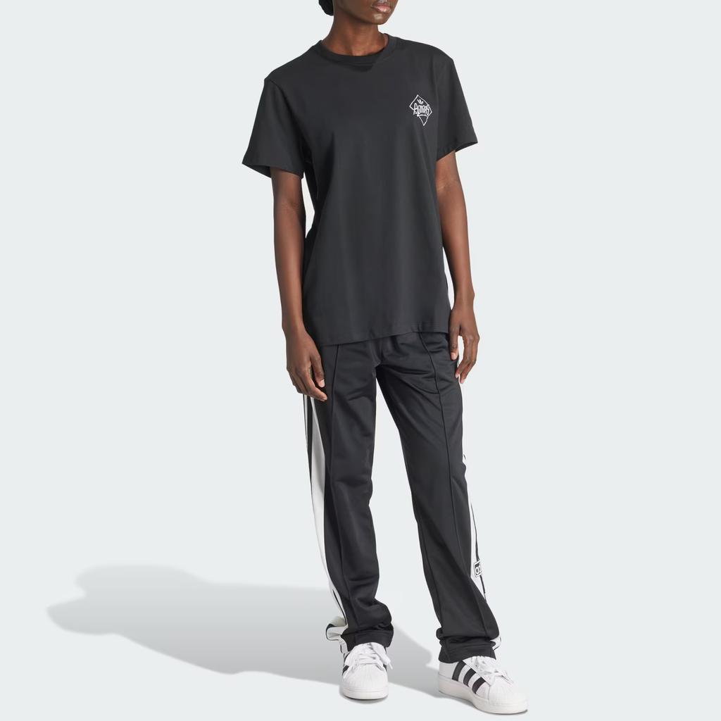 Adidas Originals Watermark Graphic Simple Comfortable Fashion Short Sleeve T-Shirt Women T-Shirts Black IU2487