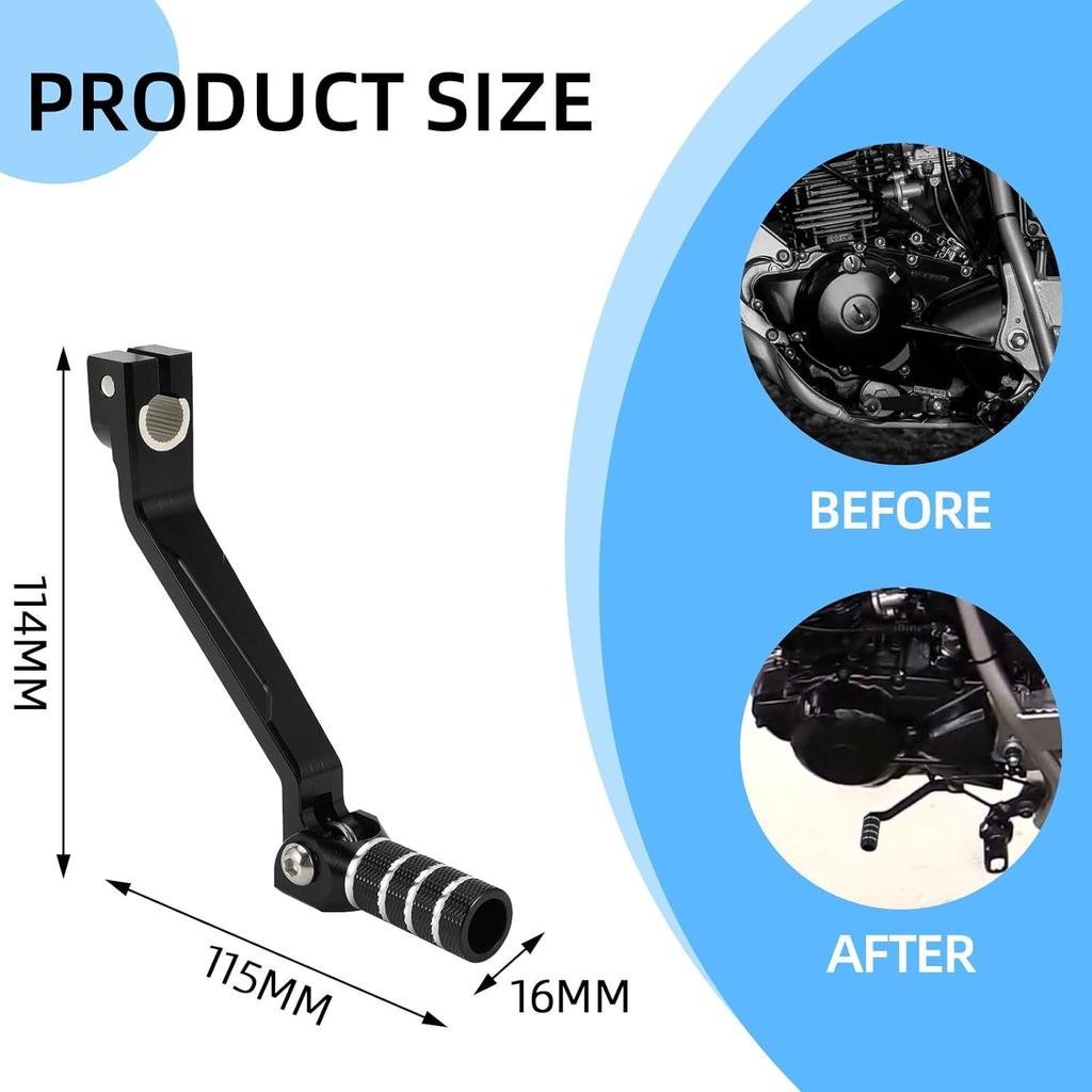 Folding Gear Shifter for TW200,CNC Shift Lever Foot Pedal for TW 200 2001-2025 - Black