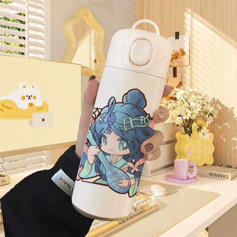 Luo Li Wang Mo Ye Luo Li Fairy Dream Children's Straw Large Capacity Insulated Cup Student 304 Stainless Steel Water Bottle