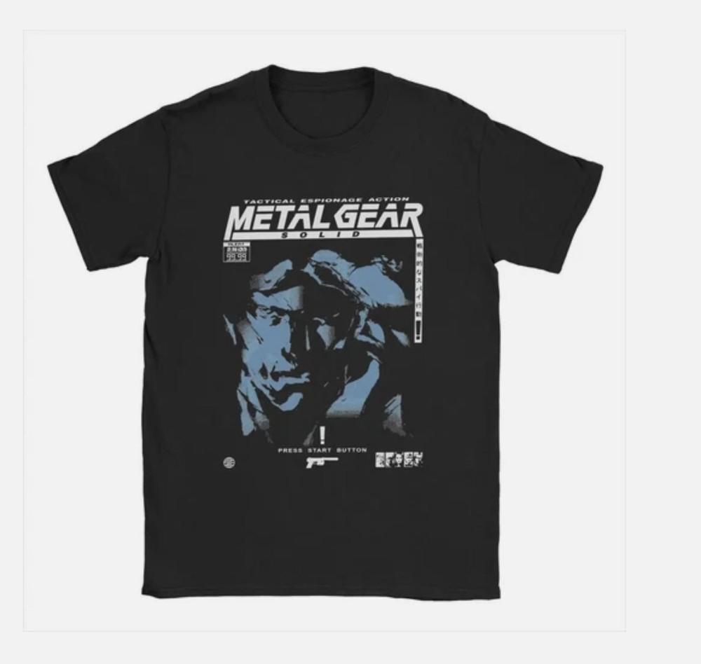 Men TShirts Metal Gear Solid MGS1 Snake Funny Pure Cotton Tee Short Sleeve Game Unisex T-Shirt L