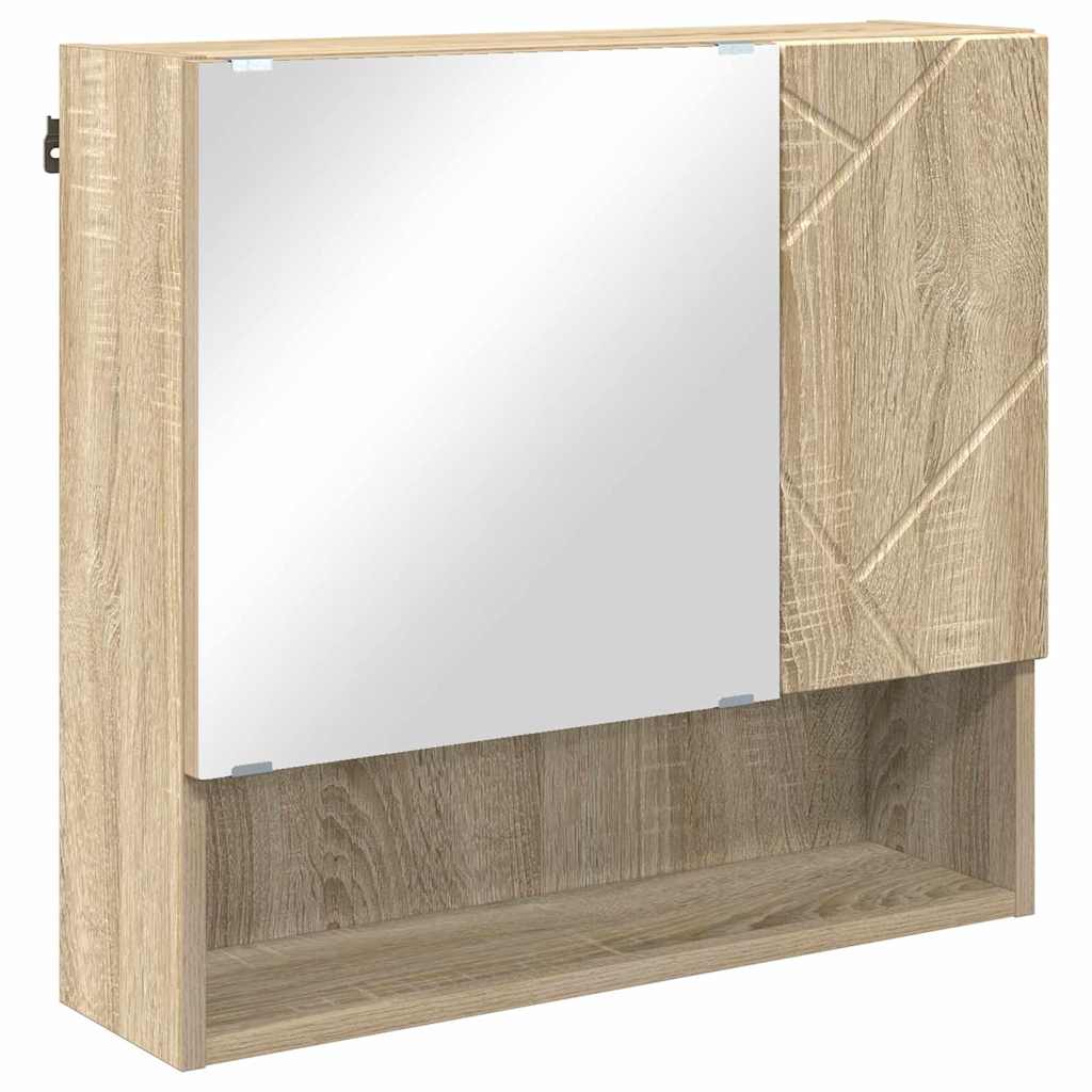 Bathroom Furniture Set 4 Pcs Sonoma Oak Engineered Wood & Metal