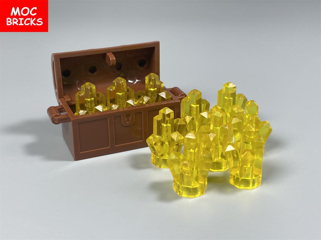 MOC Bricks Treasure Box Ore Trans Gem Precious Crystal Stone Building Blocks Educational Assembled Parts Toys For Kids Gift