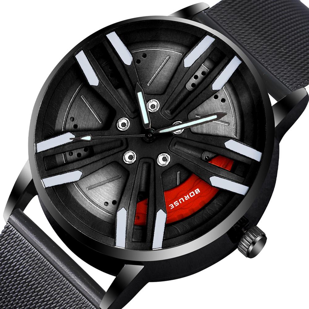 Boruse Caliper Wheel Watch Men'S Net With Waterproof Luminous Quartz Watch