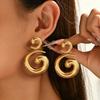 European and American Jewelry, Geometric Light Luxury Metal C-shaped Glossy Design Earrings, Versatile High-end Niche Earrings, Women