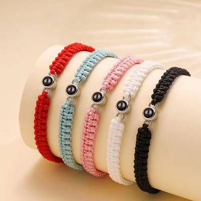 Custom Photo Bracelet with Photo Projection Hand Woven Personalized Photo Projection Bracelet Memory Bracelet Photo Wholesale