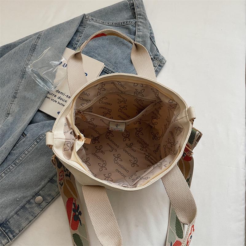 Floral Pattern Tote Bag for Women Stylish Shoulder Bag with Adjustable Strap Large Capacity Daily Use Bag