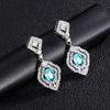 Jewelry Color Treasure Simulation Color Treasure Micro Inlaid Small Clear Stud Earrings Pendant Main Stone 6 * 8