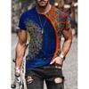 Mens Short Sleeve Crew Neck T-Shirt With Cartoon Digital Print Loose Fit Casual Wear