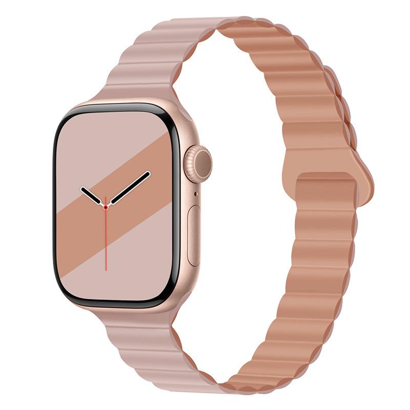 Suitable For Apple Watch Applewatch10 Compact Silicone Magnetic Strap Iwatch9876 Generation Se Fine