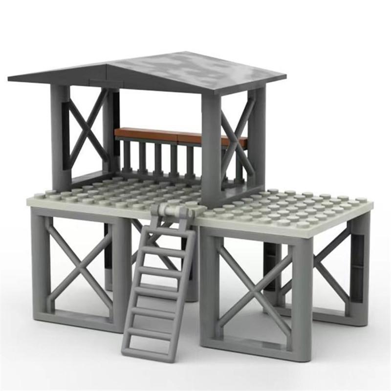 DIY WW2 Schlachtfeld Bunker Ziegel WW2 Militärische Kriegsbausteine Kompatible Figuren Baustein Spielzeug für Kinder Freunde Geschenk