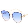 Classic Cat Eye Alloy Sunglasses Woman Brand Designer Big Frame Sun Glasses Female Vintage Metal Oculos Feminino