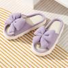 Fashion Comfortable Linen Slippers Soft and Lightweight Cotton Slippers Cute Bowknot Flat Slipper Couples Slides Home Shoes for Women