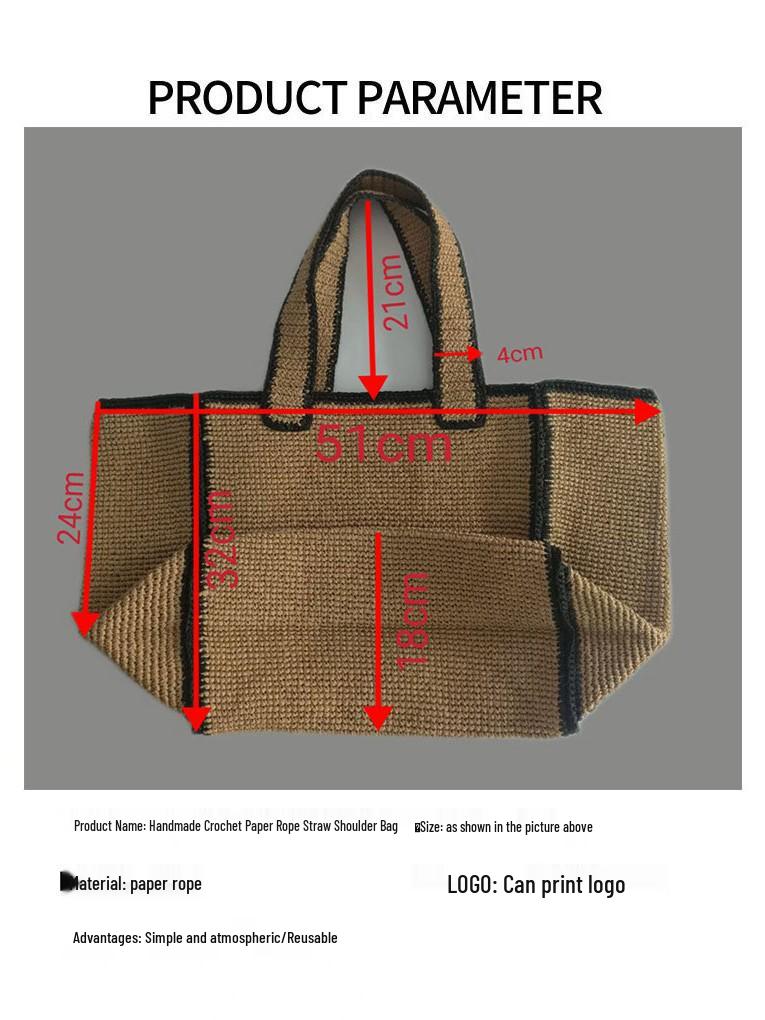 Minimalistische Raffia-Tragetasche - Trendige & vielseitige Strohtasche für Strandurlaube & Pendelfahrten