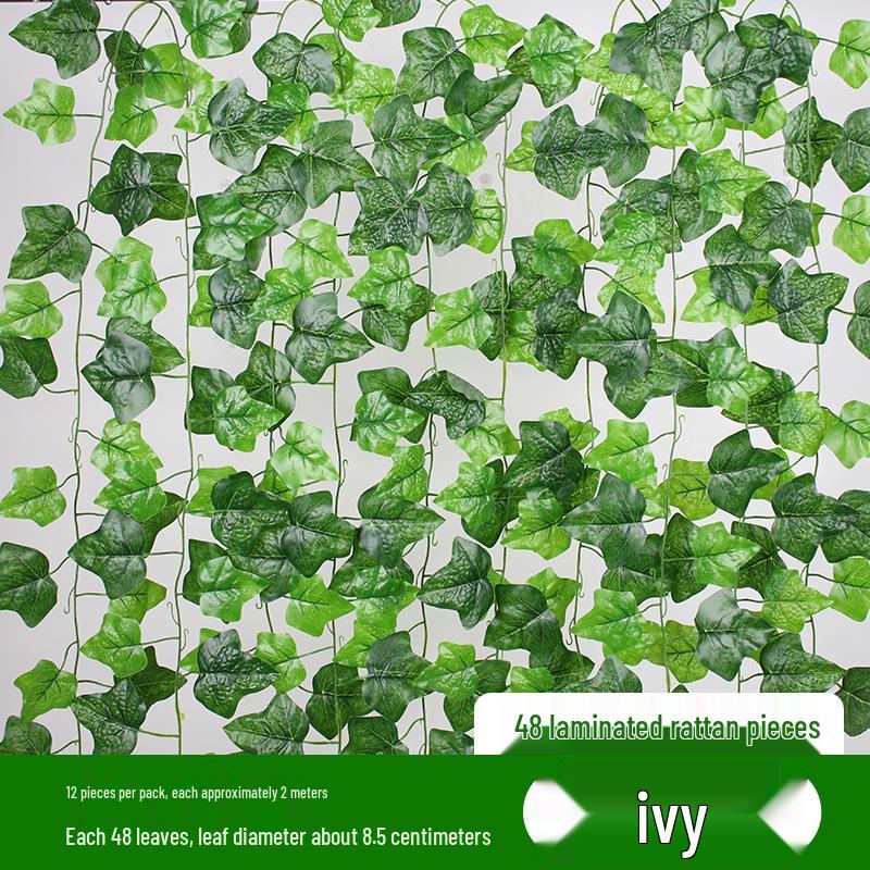 Rattan Pothos Artificial Leaf Vine for Indoor AC and Water Pipe Decoration