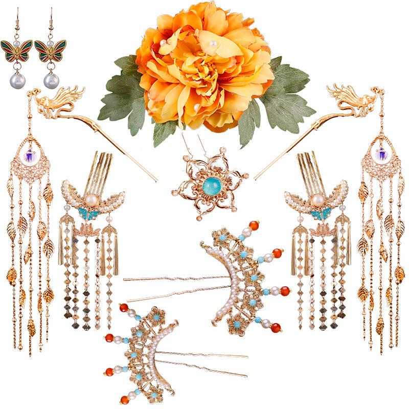 Ancient Tang-Style Pearl Hair Tassel Headdress - Versatile Hanfu Concubine Hair Accessories