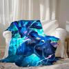 Kawaii L-Lucarios Throw Blanket for Sofa Blankets & Throws Furry Home and Decoration Camping Bedspread On the Bed New Year Anime