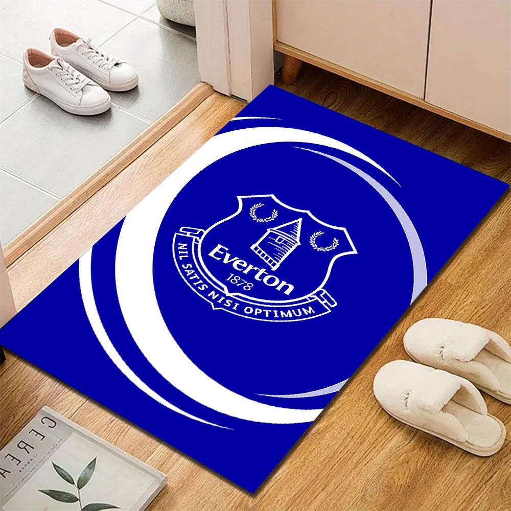 Everton Club Logo on Blue Background Patterned carpet, suitable as a non slip play mat for the living room and bedroom sofa