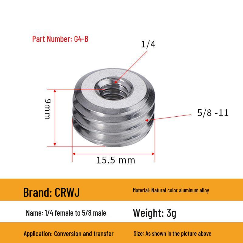 Infrared Laser Level Adapter 5/8 to 1/4 for Camera Tripod Ball Head - Photography Equipment Accessory