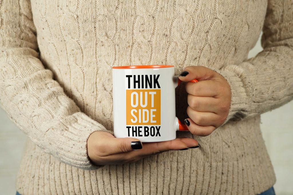 Inkdotpot Think Outside The Box Inspirational Positive Quotes 11Oz Ceramic  Coffee  Mug