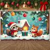 Weihnachtsdekoration Banner Weihnachtsthema Schneelandschaft Banner Winter Banner Weihnachtsmütze Für Festival-Arrangement Innen