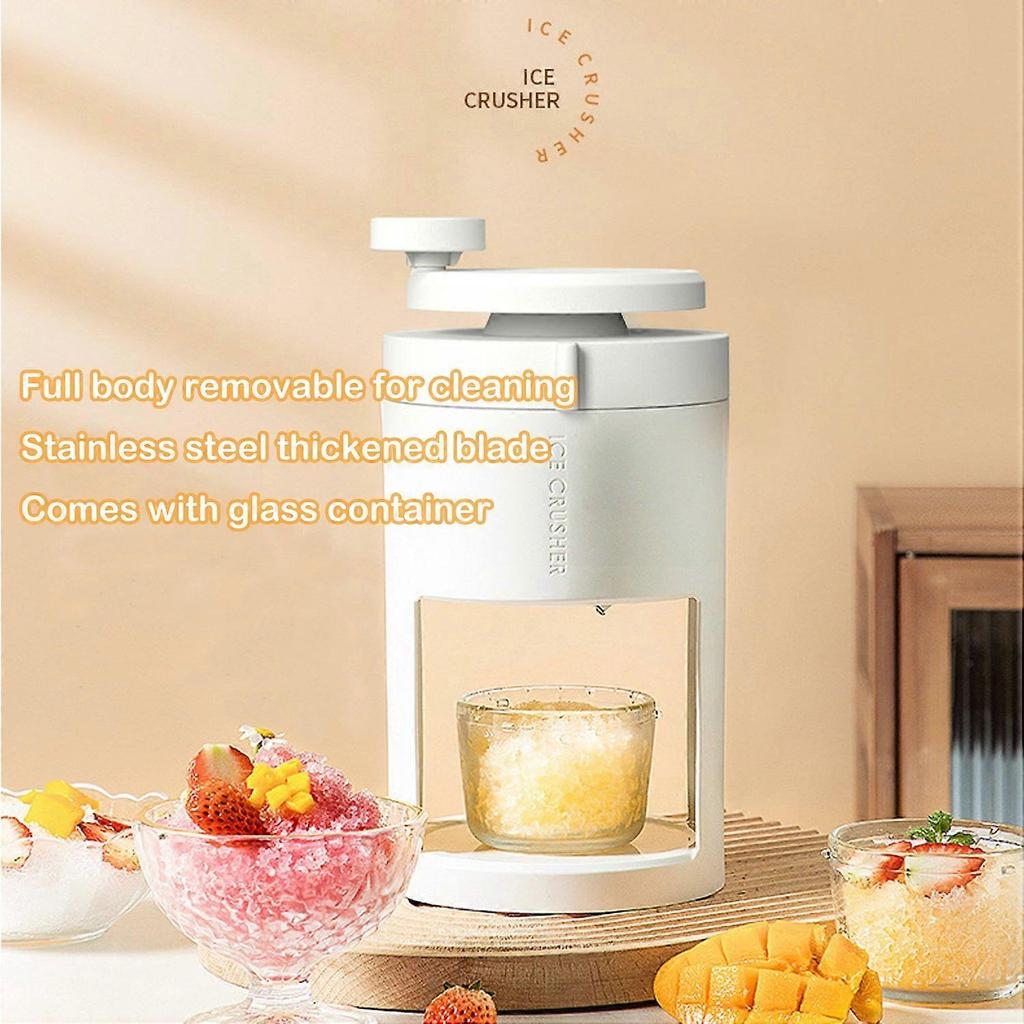 Ice Crusher Ice Shaver Crusher Snow Cone Maker Machine With Glass Bowl And Ice Mold For Home And Com