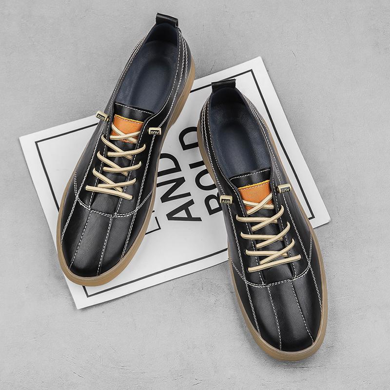 Модные новые мужские туфли из натуральной кожи — фото 6